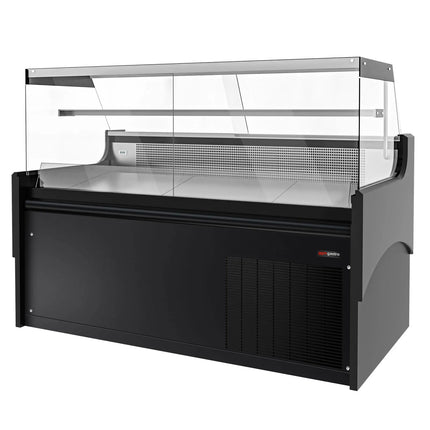 GGM Gastro Serve Over Counter - 1880x975mm - black front - with sliding rear windows - marble worktop - capacity 175 litres