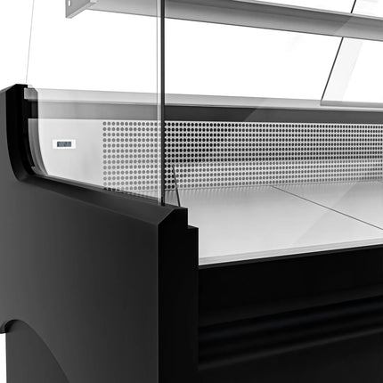 GGM Gastro Serve Over Counter - 1880x975mm - black front - with sliding rear windows - marble worktop - capacity 175 litres