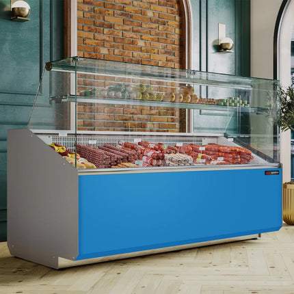 GGM Gastro Serve Over Counter - 1881mm - double-glazed glass - front panel light blue - capacity 387 litres