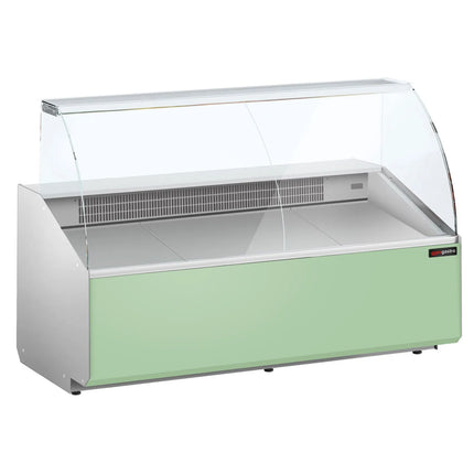 GGM Gastro Serve Over Counter - 1881mm - front panel light green - capacity 387 litres - with 3 doors