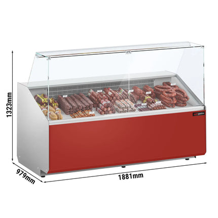 GGM Gastro Serve Over Counter - 1881x979mm - double glazing - front panel red - capacity 387 litres