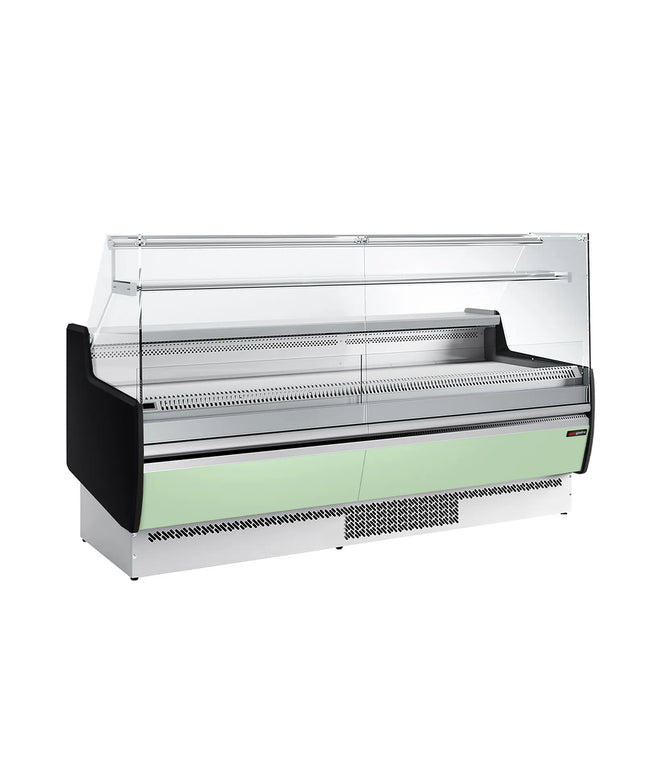 GGM Gastro Serve Over Counter - 1935mm - front and sides glass, rear open - capacity 213 litres - front panel light green