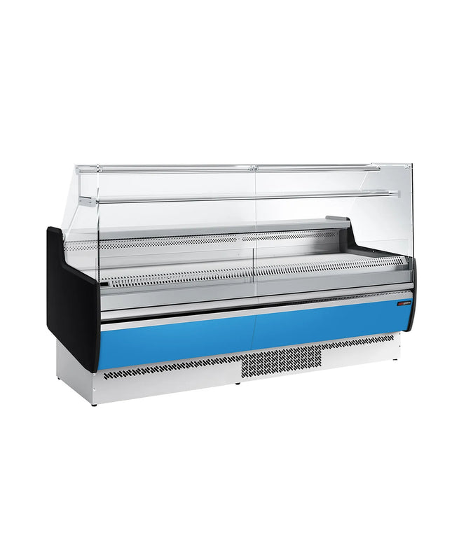 GGM Gastro Serve Over Counter - 1935mm - front and sides glass, rear open - capacity 213 litres - front panel light blue