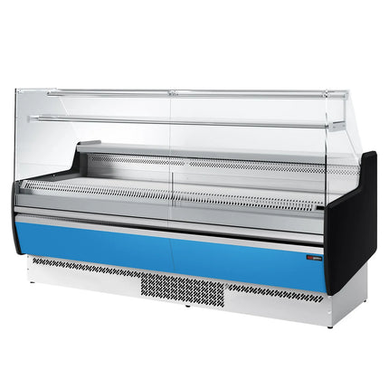 GGM Gastro Serve Over Counter - 1935mm - front and sides glass, rear open - capacity 213 litres - front panel light blue