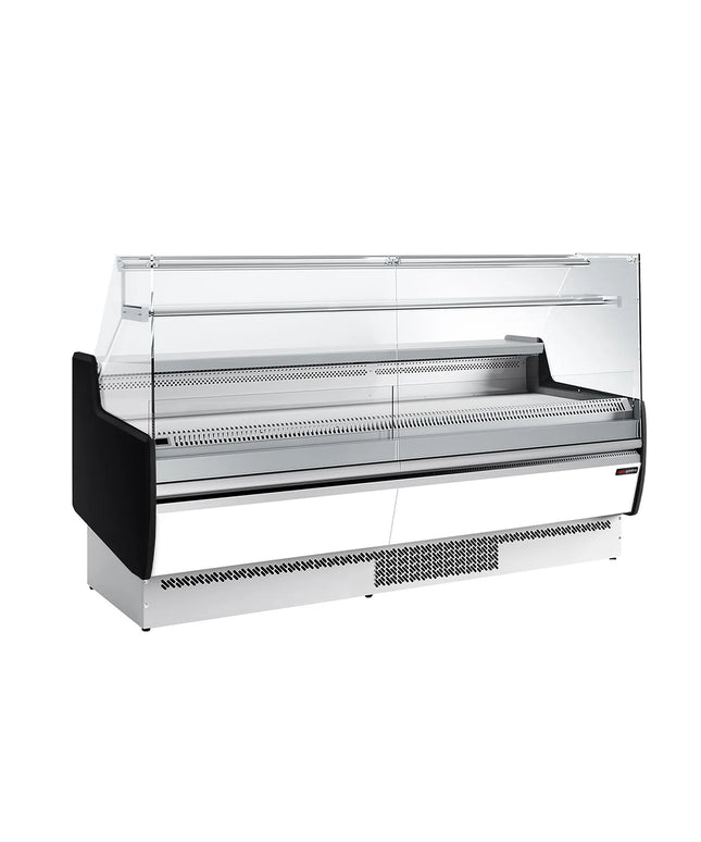 GGM Gastro Serve Over Counter - 1935mm - with 1 shelf - front panel white - glass front and sides - capacity 213 litres