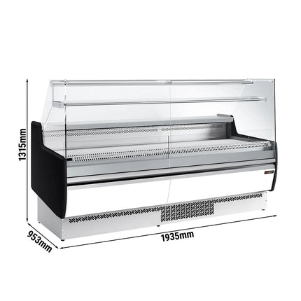 GGM Gastro Serve Over Counter - 1935mm - with 1 shelf - front panel white - glass front and sides - capacity 213 litres