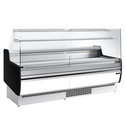 GGM Gastro Serve Over Counter - 1935mm - with 1 shelf - front panel white - glass front and sides - capacity 213 litres