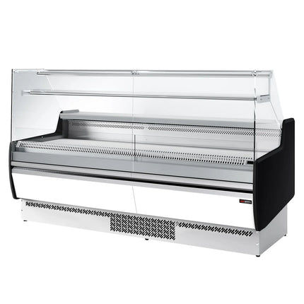GGM Gastro Serve Over Counter - 1935mm - with 1 shelf - front panel white - glass front and sides - capacity 213 litres