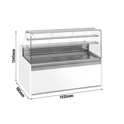 GGM Gastro Serve Over Counter - 1935x985mm - with 3 doors - with 2 shelves - LED lighting - capacity 3590 litres