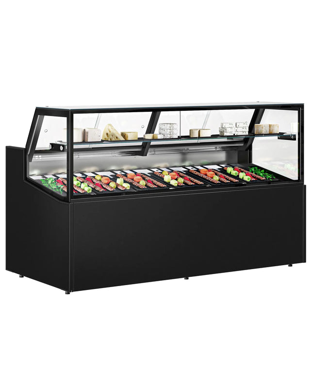 GGM Gastro Serve Over Counter - 1955x910mm - double glazing - black front - LED lighting - capacity 254 litres