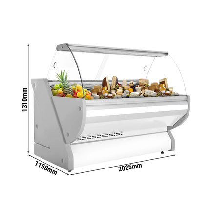 GGM Gastro Serve Over Counter - 2025x1150mm - granite worktop - capacity 400 litres - white front - curved front glass