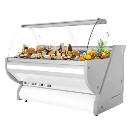 GGM Gastro Serve Over Counter - 2025x1150mm - granite worktop - capacity 400 litres - white front - curved front glass
