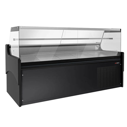 GGM Gastro Serve Over Counter - 2480x975mm - black front - glass sliding windows - granite worktop - capacity 200 litres