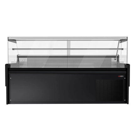 GGM Gastro Serve Over Counter - 2480x975mm - black front - glass sliding windows - granite worktop - capacity 200 litres