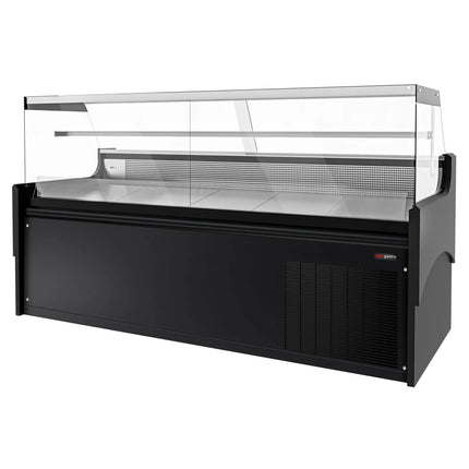 GGM Gastro Serve Over Counter - 2480x975mm - black front - glass sliding windows - granite worktop - capacity 200 litres
