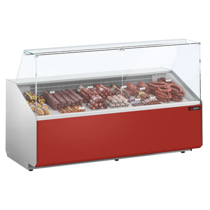 GGM Gastro Serve Over Counter - 2506mm - double-glazed glass - front panel red - capacity 512 litres