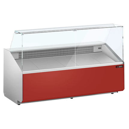 GGM Gastro Serve Over Counter - 2506mm - double-glazed glass - front panel red - capacity 512 litres