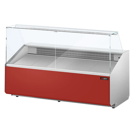 GGM Gastro Serve Over Counter - 2506mm - double-glazed glass - front panel red - capacity 512 litres