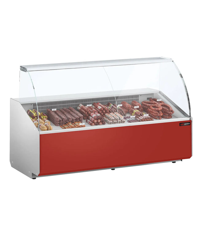 GGM Gastro Serve Over Counter - 2506x979mm - double-glazed glass - front panel red - capacity 512 litres