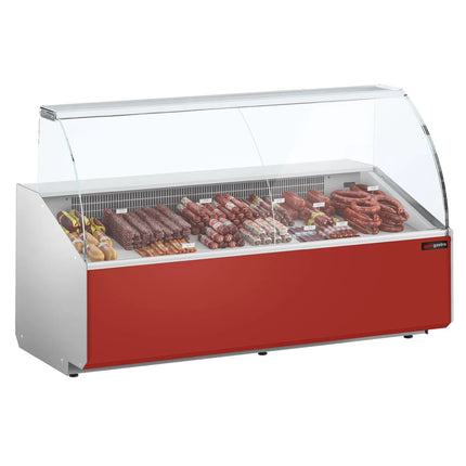 GGM Gastro Serve Over Counter - 2506x979mm - double-glazed glass - front panel red - capacity 512 litres