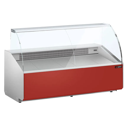 GGM Gastro Serve Over Counter - 2506x979mm - double-glazed glass - front panel red - capacity 512 litres
