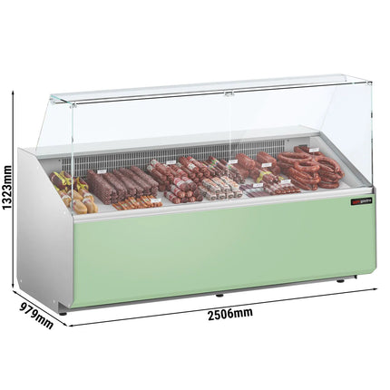 GGM Gastro Serve Over Counter - 2506x979mm - front panel light green - capacity 512 litres