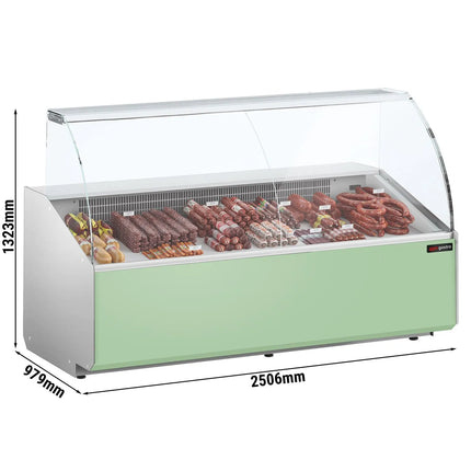 GGM Gastro Serve Over Counter - 2506x979mm - front panel light green - capacity 512 litres