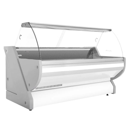 GGM Gastro Serve Over Counter - 2515x1150mm - curved front glass - granite worktop - capacity 500 litres - white front