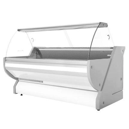 GGM Gastro Serve Over Counter - 2515x1150mm - curved front glass - granite worktop - capacity 500 litres - white front