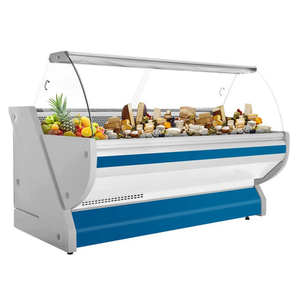 GGM Gastro Serve Over Counter - 2515x1150mm - granite worktop - blue front - curved front glass - capacity 500 litres