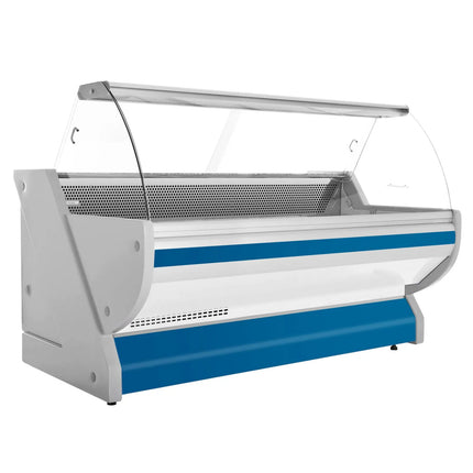 GGM Gastro Serve Over Counter - 2515x1150mm - granite worktop - blue front - curved front glass - capacity 500 litres