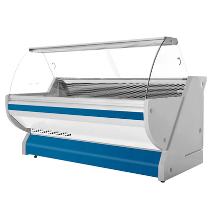 GGM Gastro Serve Over Counter - 2515x1150mm - granite worktop - blue front - curved front glass - capacity 500 litres