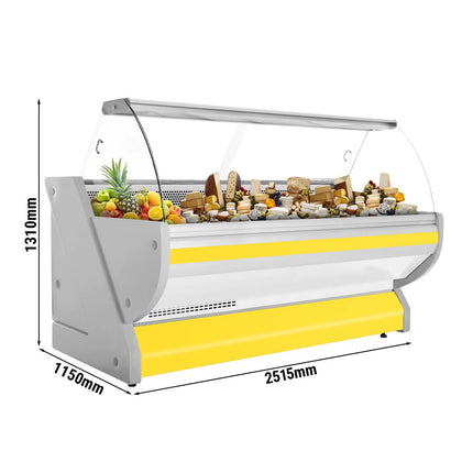 GGM Gastro Serve Over Counter - 2515x1150mm - granite worktop - yellow front - capacity 500 litres