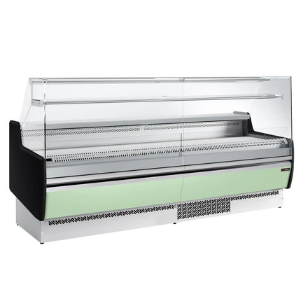 GGM Gastro Serve Over Counter - 2560mm - with 4 doors - front panel light green - capacity 282 litres