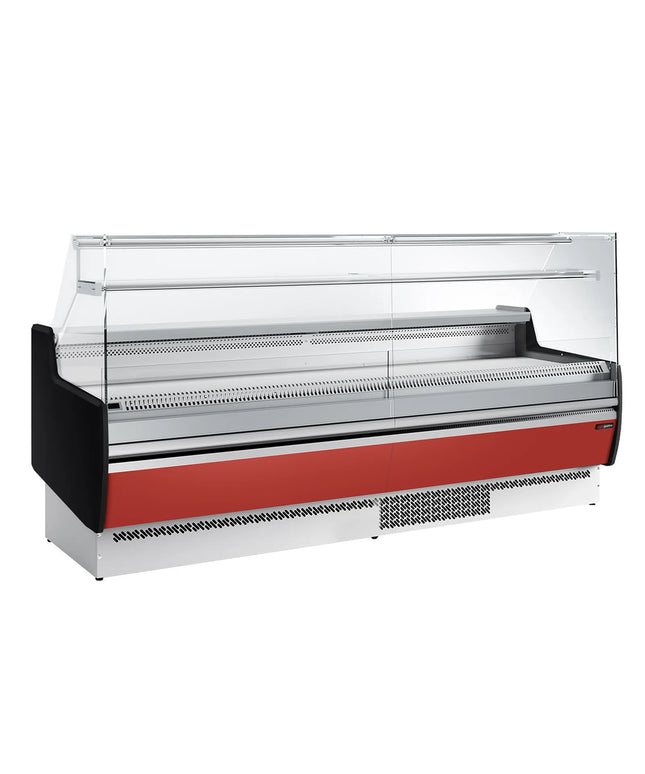 GGM Gastro Serve Over Counter - 2560mm - with 4 doors - front panel red - capacity 282 litres