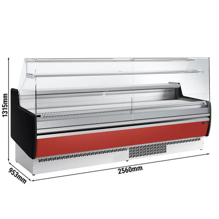 GGM Gastro Serve Over Counter - 2560mm - with 4 doors - front panel red - capacity 282 litres