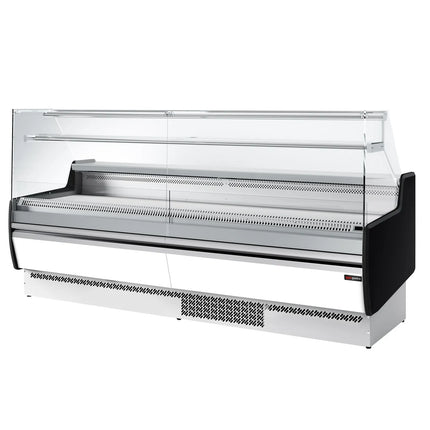 GGM Gastro Serve Over Counter - 2560x953mm - with 4 doors - 1 shelf - white front panel - capacity 282 litres