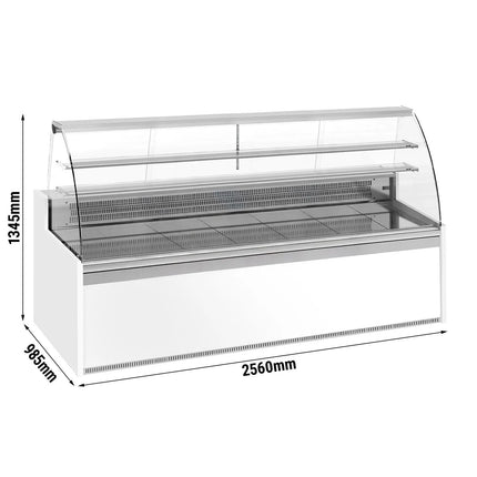 GGM Gastro Serve Over Counter - 2560x985mm - with 4 doors - capacity 430 litres - curved front glass - LED lighting