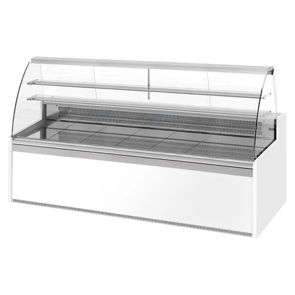 GGM Gastro Serve Over Counter - 2560x985mm - with 4 doors - capacity 430 litres - curved front glass - LED lighting