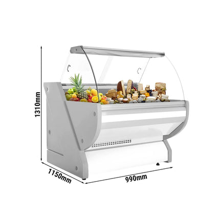 GGM Gastro Serve Over Counter - 990x1150mm - curved front glass - granite worktop - capacity 250 litres - white front