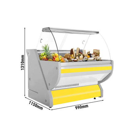 GGM Gastro Serve Over Counter - 990x1150mm - curved front glass - granite worktop - yellow front - capacity 250 litres