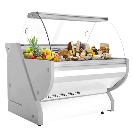GGM Gastro Serve Over Counter - 990x1150mm - curved front glass - granite worktop - capacity 250 litres - white front