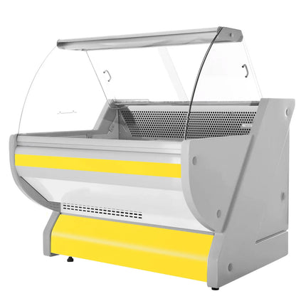 GGM Gastro Serve Over Counter - 990x1150mm - curved front glass - granite worktop - yellow front - capacity 250 litres