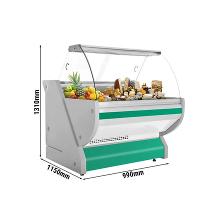 GGM Gastro Serve Over Counter - 990x1150mm - green front - granite worktop - capacity 250 litres - curved front glass