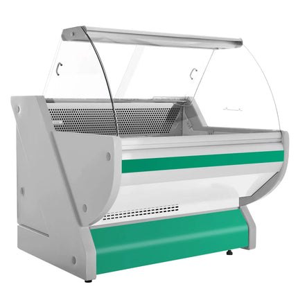 GGM Gastro Serve Over Counter - 990x1150mm - green front - granite worktop - capacity 250 litres - curved front glass