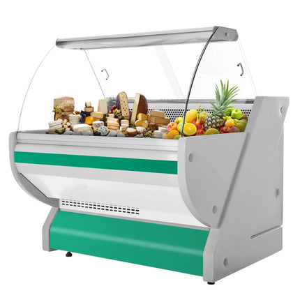 GGM Gastro Serve Over Counter - 990x1150mm - green front - granite worktop - capacity 250 litres - curved front glass