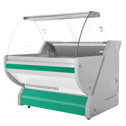 GGM Gastro Serve Over Counter - 990x1150mm - green front - granite worktop - capacity 250 litres - curved front glass