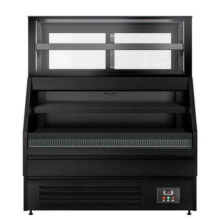 GGM Gastro Serve Over Counter HELSINKI - 1200x800mm - glass doors - black front - capacity 199 litres - with 4 shelves
