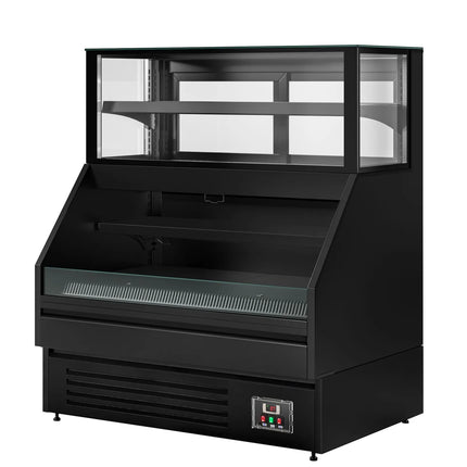 GGM Gastro Serve Over Counter HELSINKI - 1200x800mm - glass doors - black front - capacity 199 litres - with 4 shelves