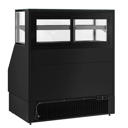 GGM Gastro Serve Over Counter HELSINKI - 1200x800mm - glass doors - black front - capacity 199 litres - with 4 shelves
